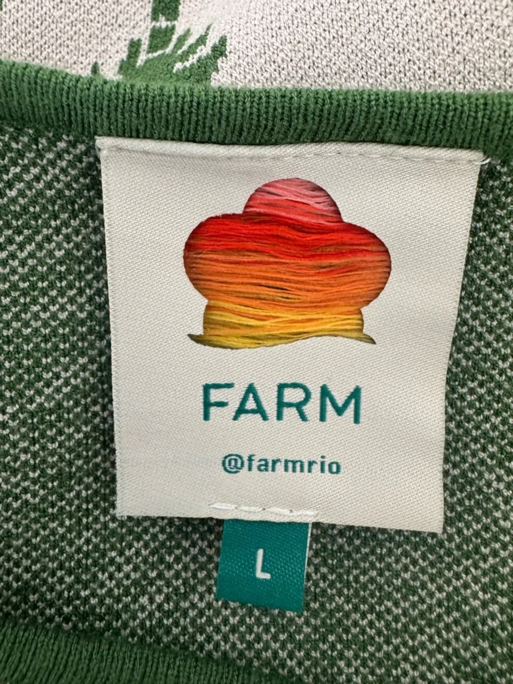 Farm Rio Macaw Jacquard Sweater Dress Fitted Square Neck Resort Vacation Large - Picture 9 of 12
